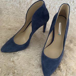 BCBGeneration blue suede, high back heels